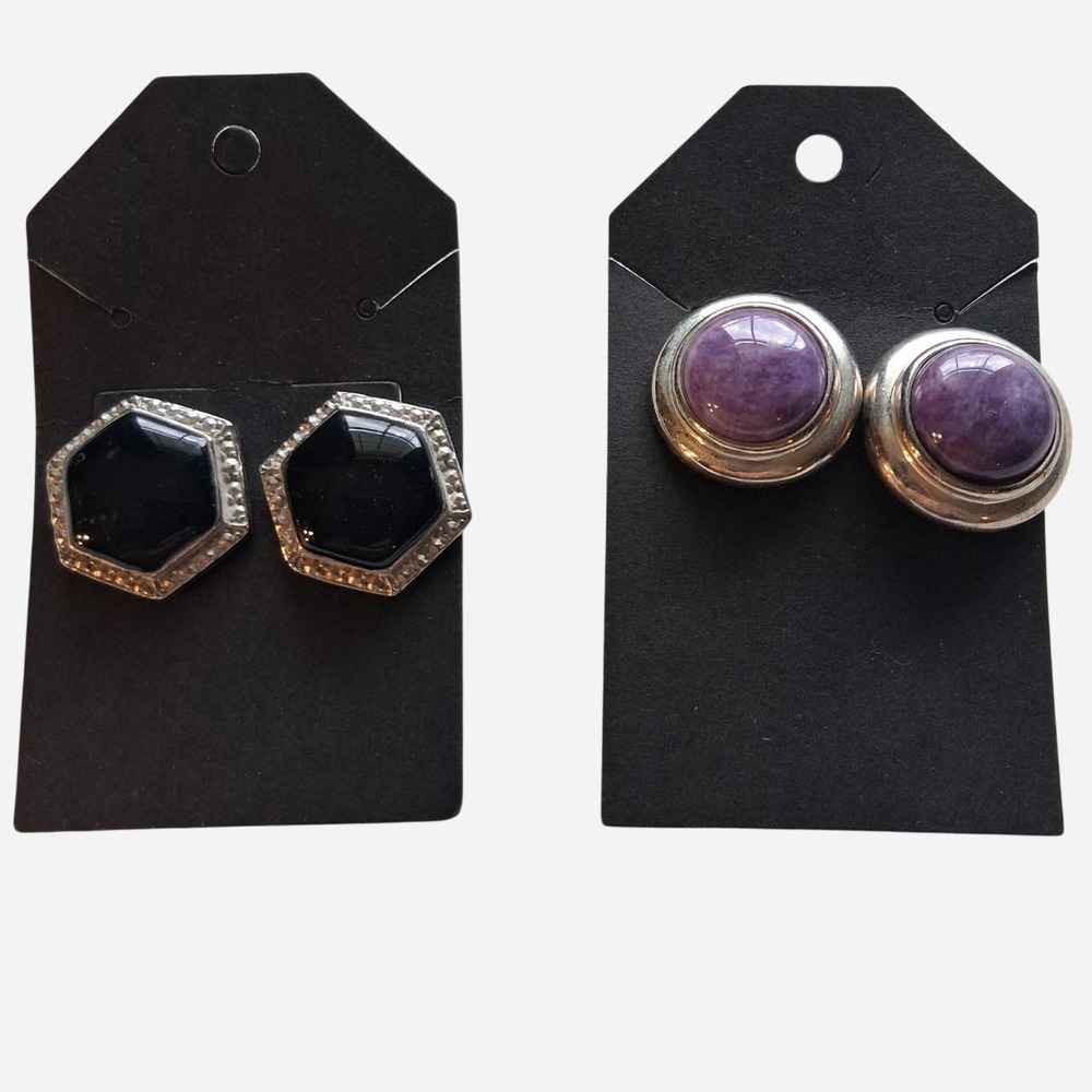 Womens Vintage 80s 90s earrings 2 pair bundle
